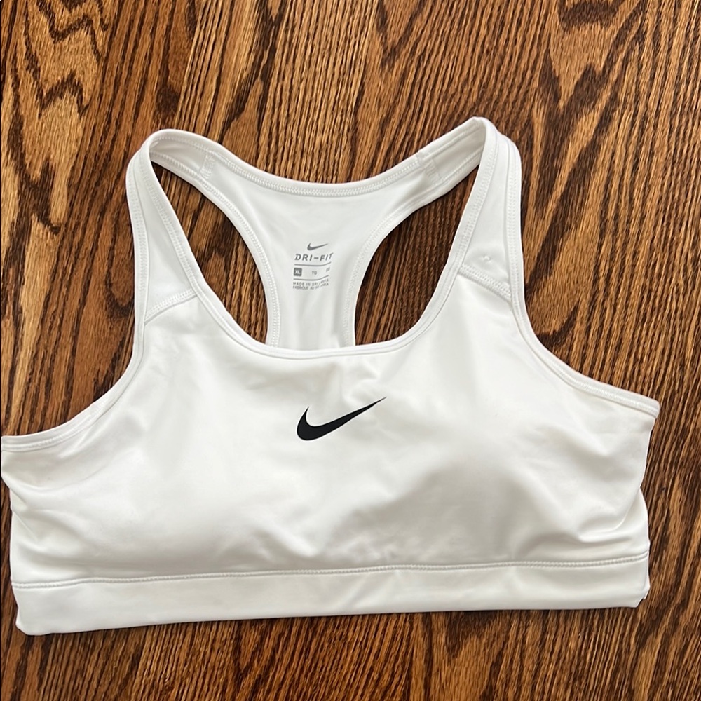 Nike White Racerback Sports Bra
